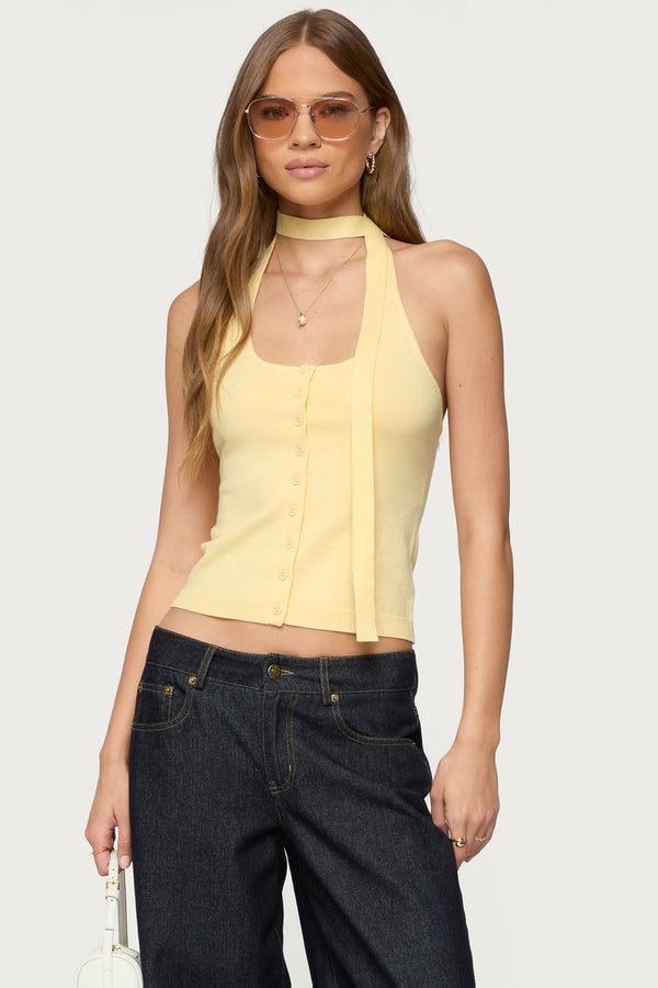 Two Piece Knit Halter Top view 2