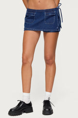 Giselle Wrap Denim Mini Skort