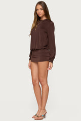 Guilia Backless Long Sleeve Romper