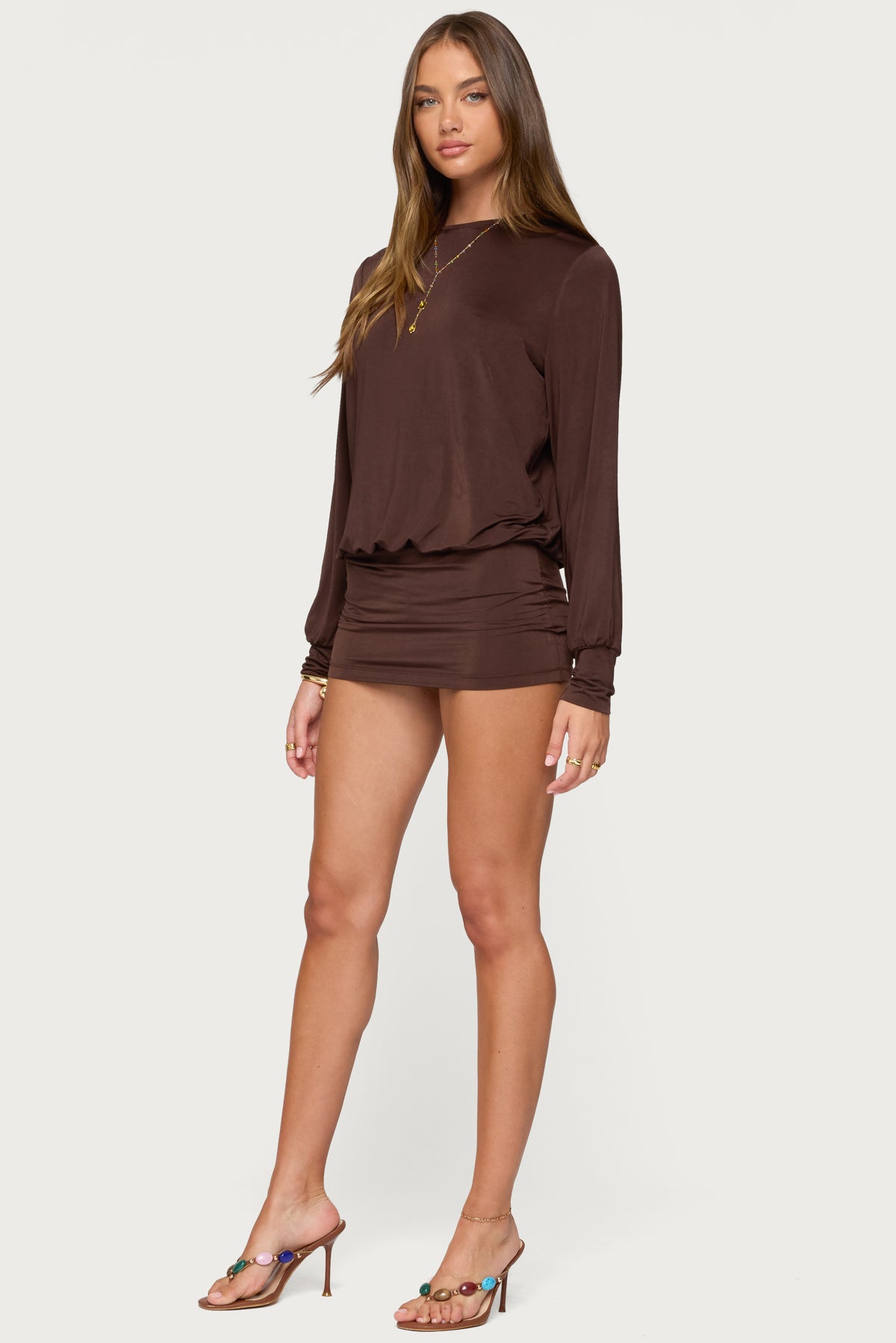 Guilia Backless Long Sleeve Romper