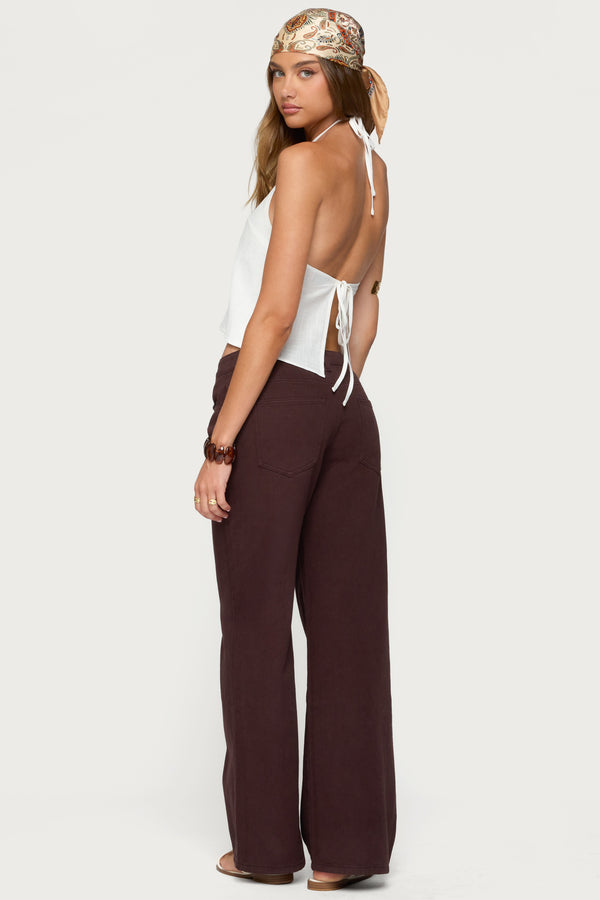 Oliviana Linen Look Halter Top view 2