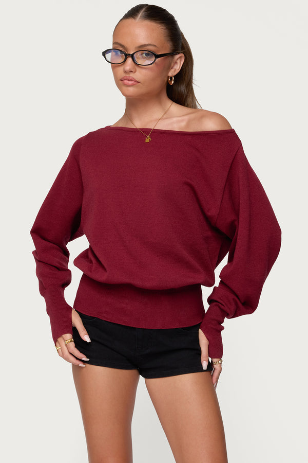 Off Shoulder Oversized Sweater view 2