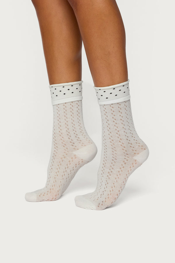 Pointelle Polka Dot Socks view 1