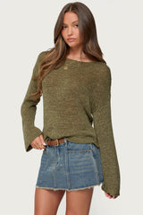 Drop Shoulder Light Knit Sweater