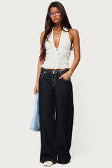 Karah Belt Low Rise Baggy Jeans