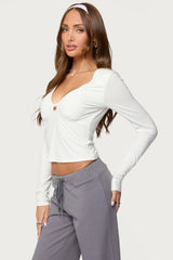 Lovisa V Neck Long Sleeve Top