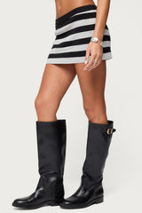Kezia Striped Knit Mini Skort