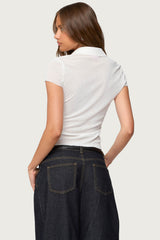 Geena Semi Sheer Button Up Shirt