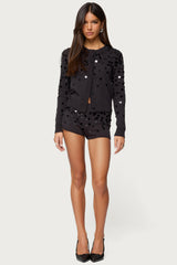 Cierra Sequin Knit Cardigan
