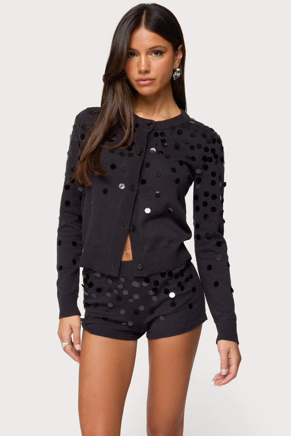 Cierra Sequin Knit Cardigan view 1