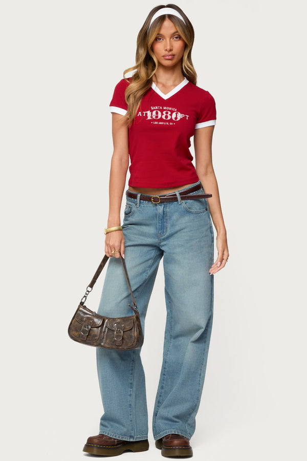 Santa Monica V Neck T Shirt view 2