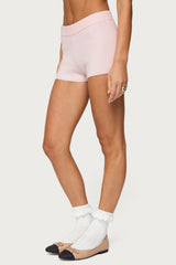 Lorie Mid Rise Ribbed Knit Shorts