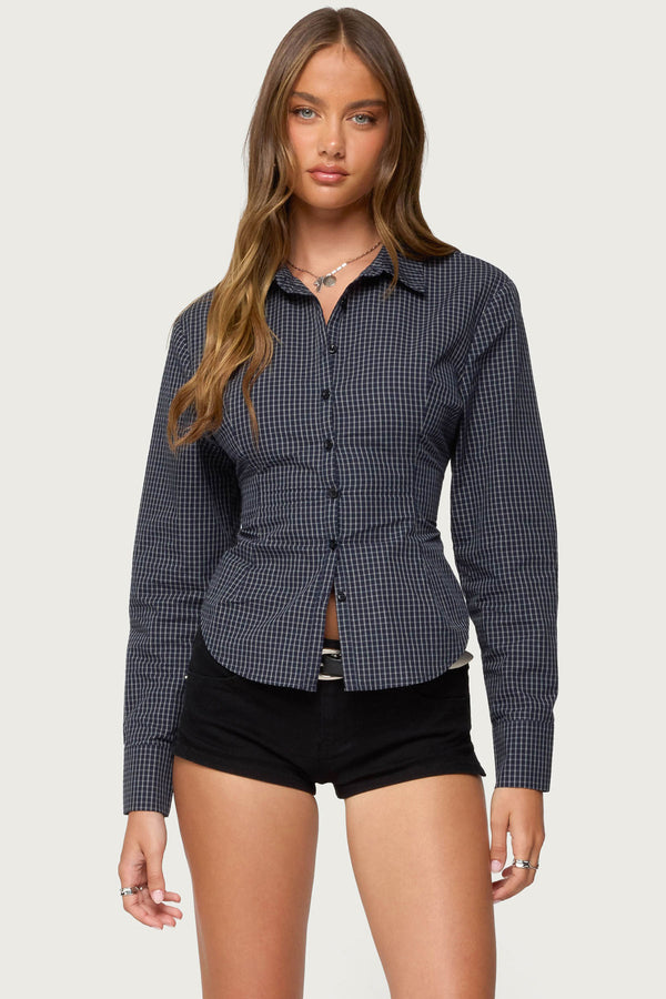 Lisbet Checkered Button Up Shirt view 1