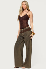 Azelia Beaded Sheer Mesh Top
