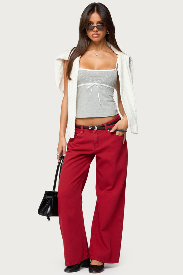 Rhoda Contrast Polka Dot Tank Top view 2