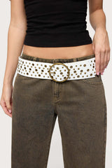 Stud & Grommet Faux Leather Belt