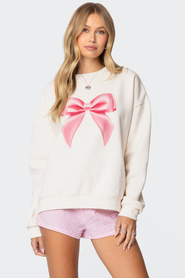 Bow Brat Printed Sweatshirt view 1