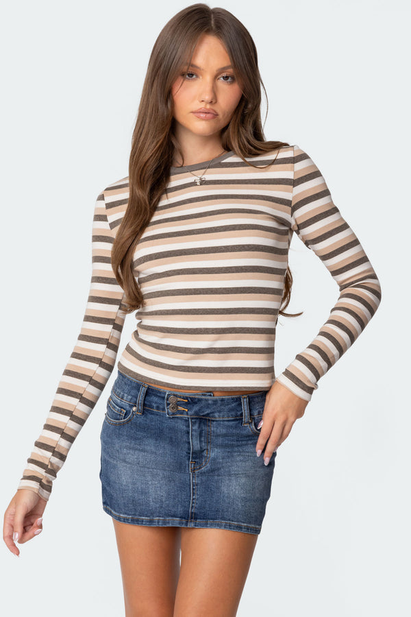 Sivan Striped Long Sleeve T Shirt view 1