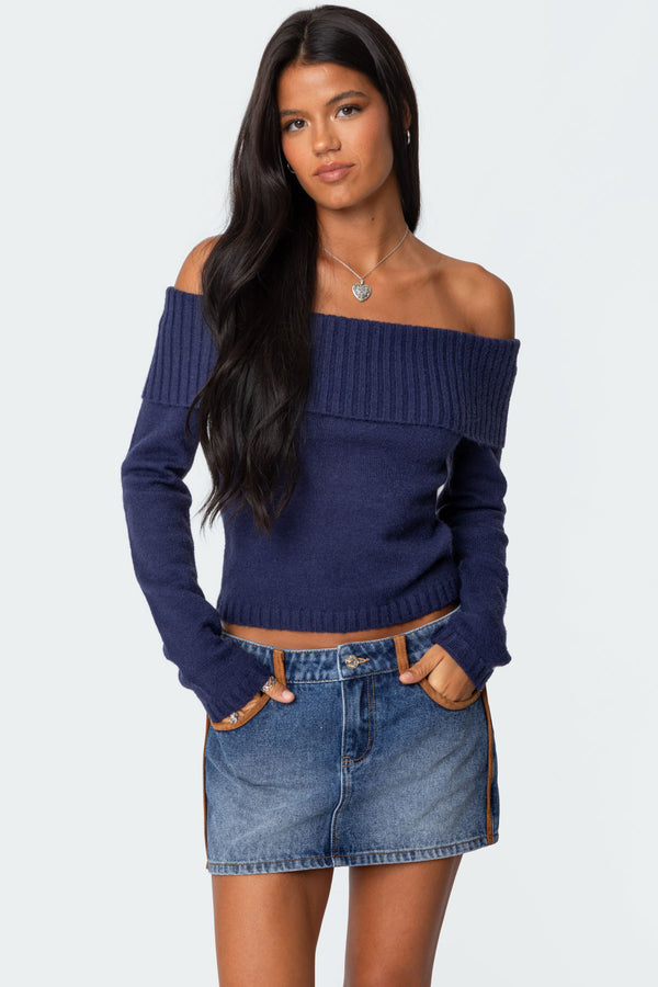 Tamara Fold Over Knit Top view 1