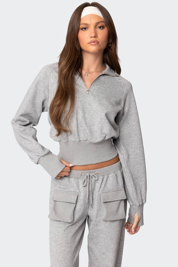 Bailey French Terry Quarter Zip Top view 1