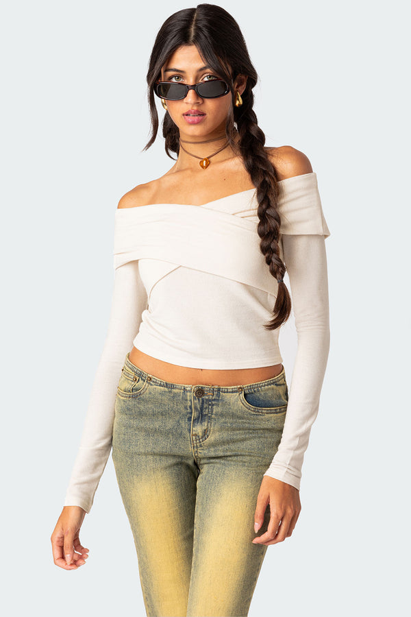 Crossover Off Shoulder Top view 1
