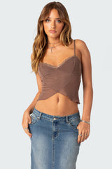 Crossover Mesh Tank Top