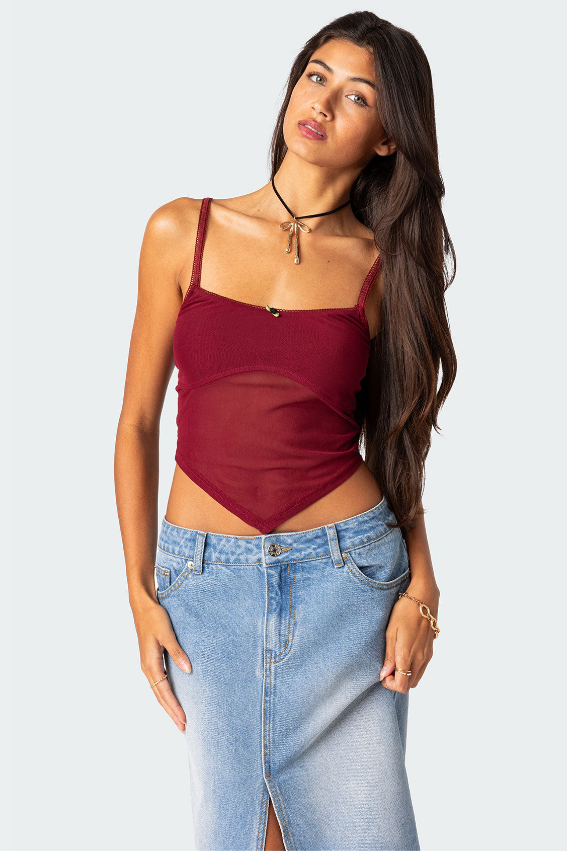 Cressida Sheer Mesh Tank Top
