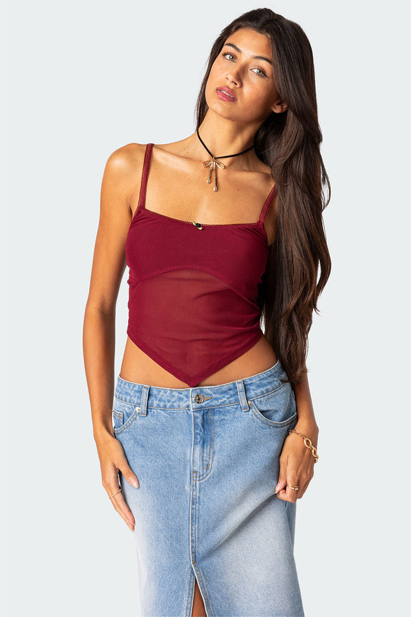 Cressida Sheer Mesh Tank Top view 1