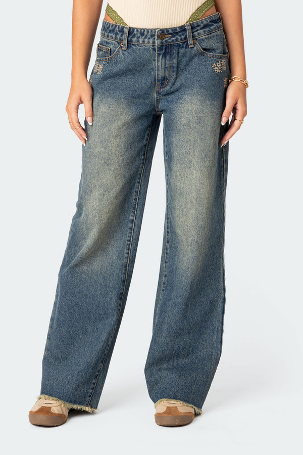 Doll House Washed Low Rise Baggy Jeans view 2