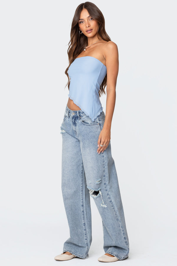 Vivi Mesh Asymmetric Tube Top view 2