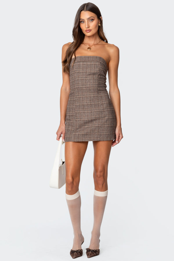 Boss Mode Plaid Mini Dress view 1