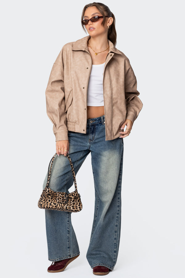 Mori Oversized Faux Leather Jacket view 2