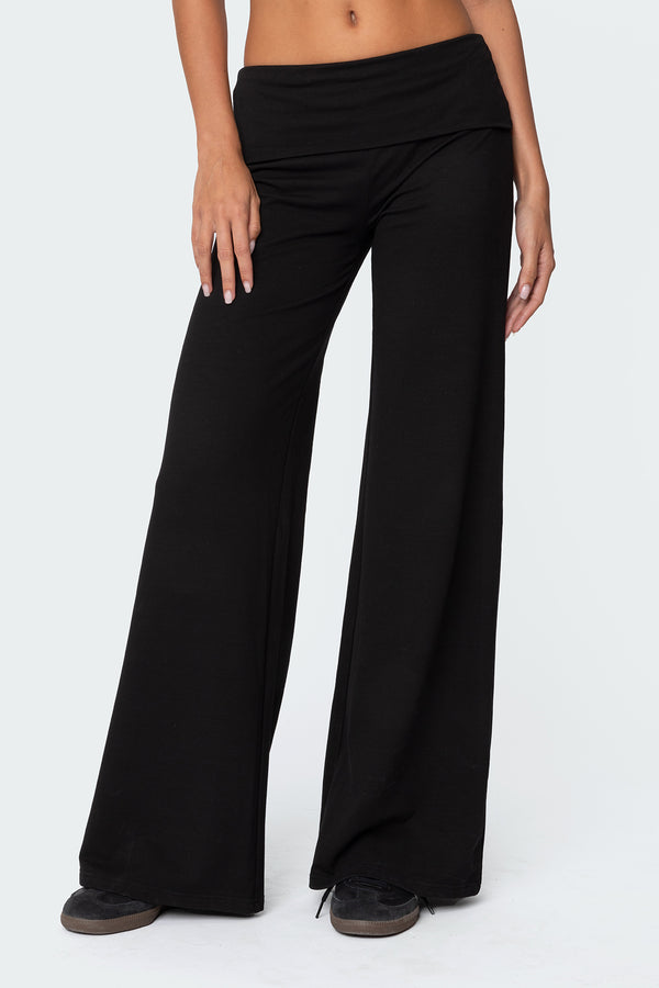 Wide Leg Foldover Pants view 2