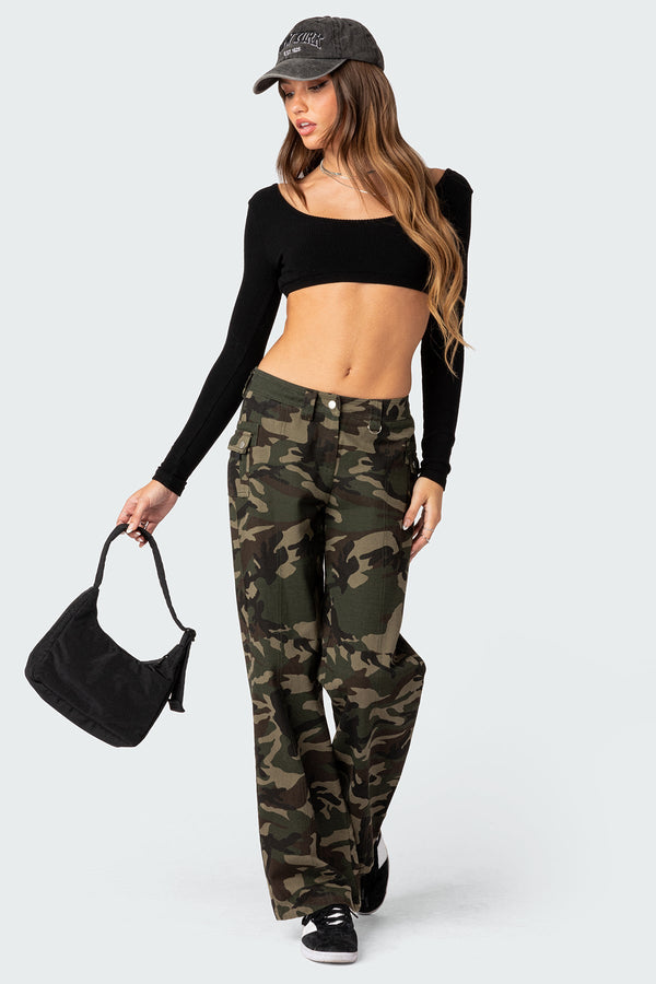 Aya Low-Rise Cargo Pants view 1