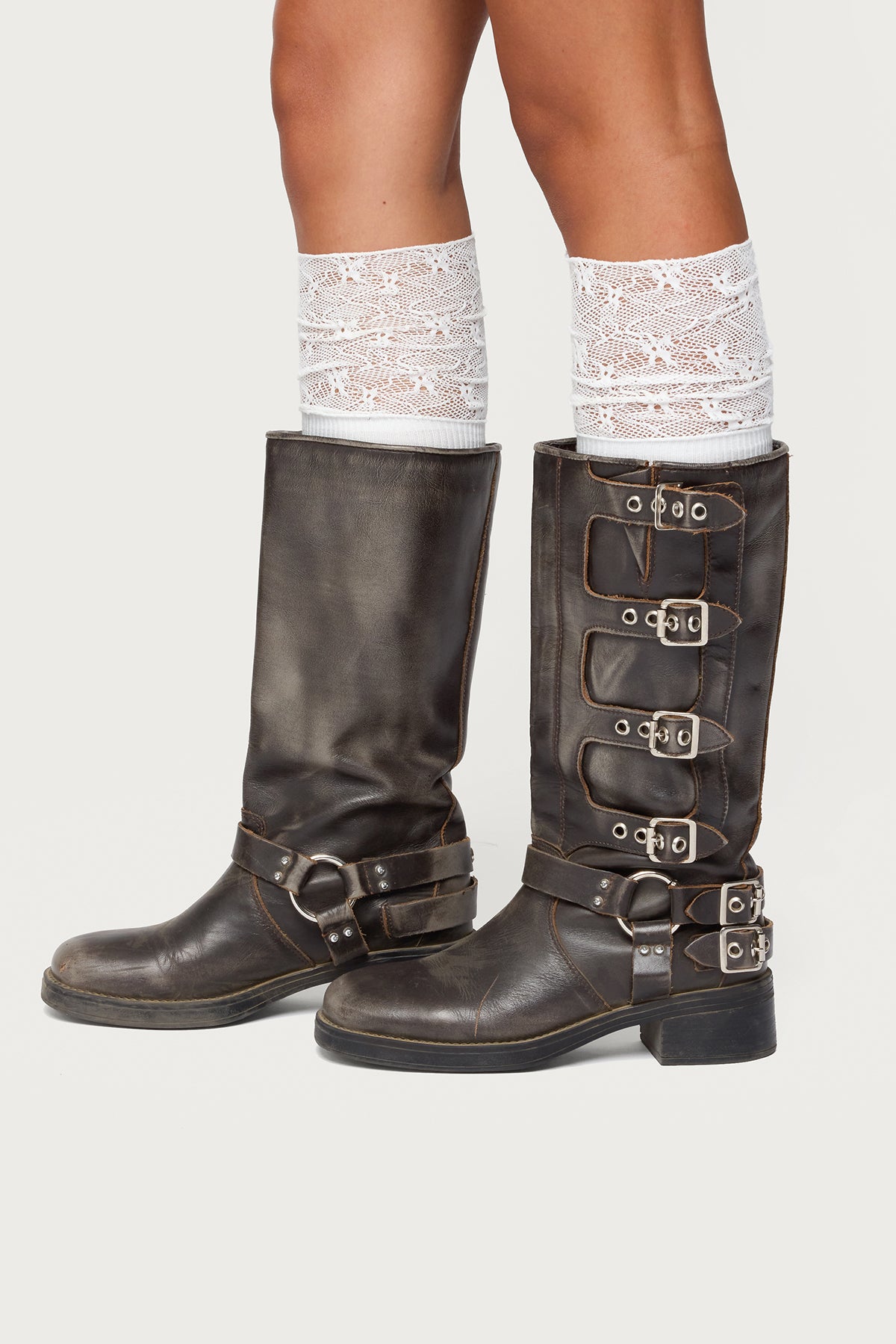 Lacey Layered Knee High Socks