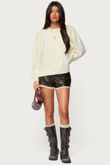 Braided Cable Knit Oversized Sweater