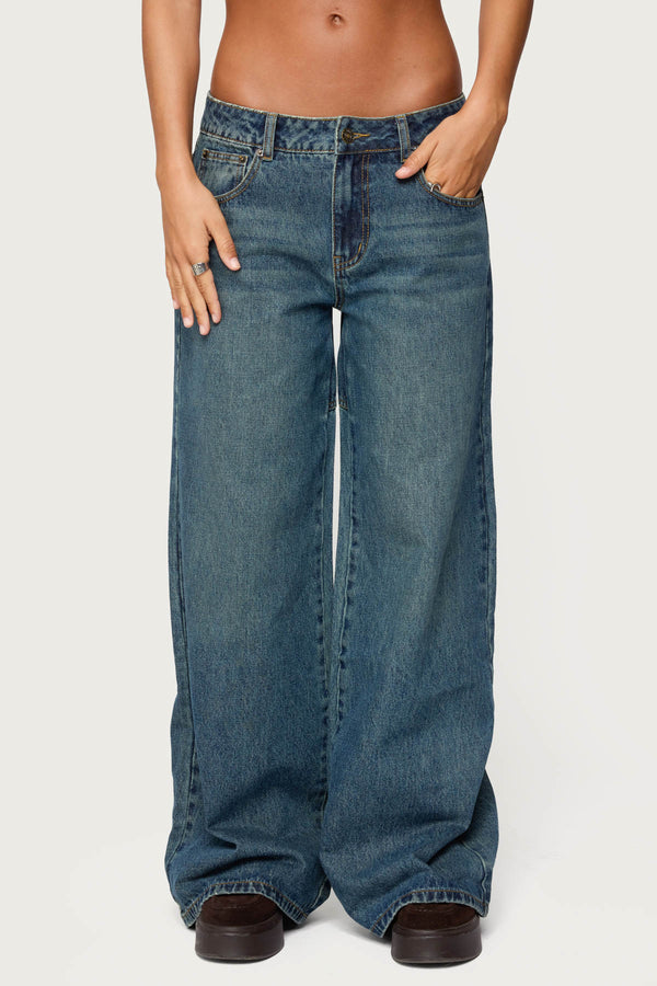 Heartly Low Rise Baggy Jeans view 2