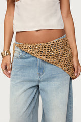 Sequin Crochet Waist Scarf