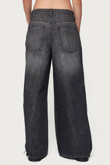 Skater Girl Washed Low Rise Baggy Jeans
