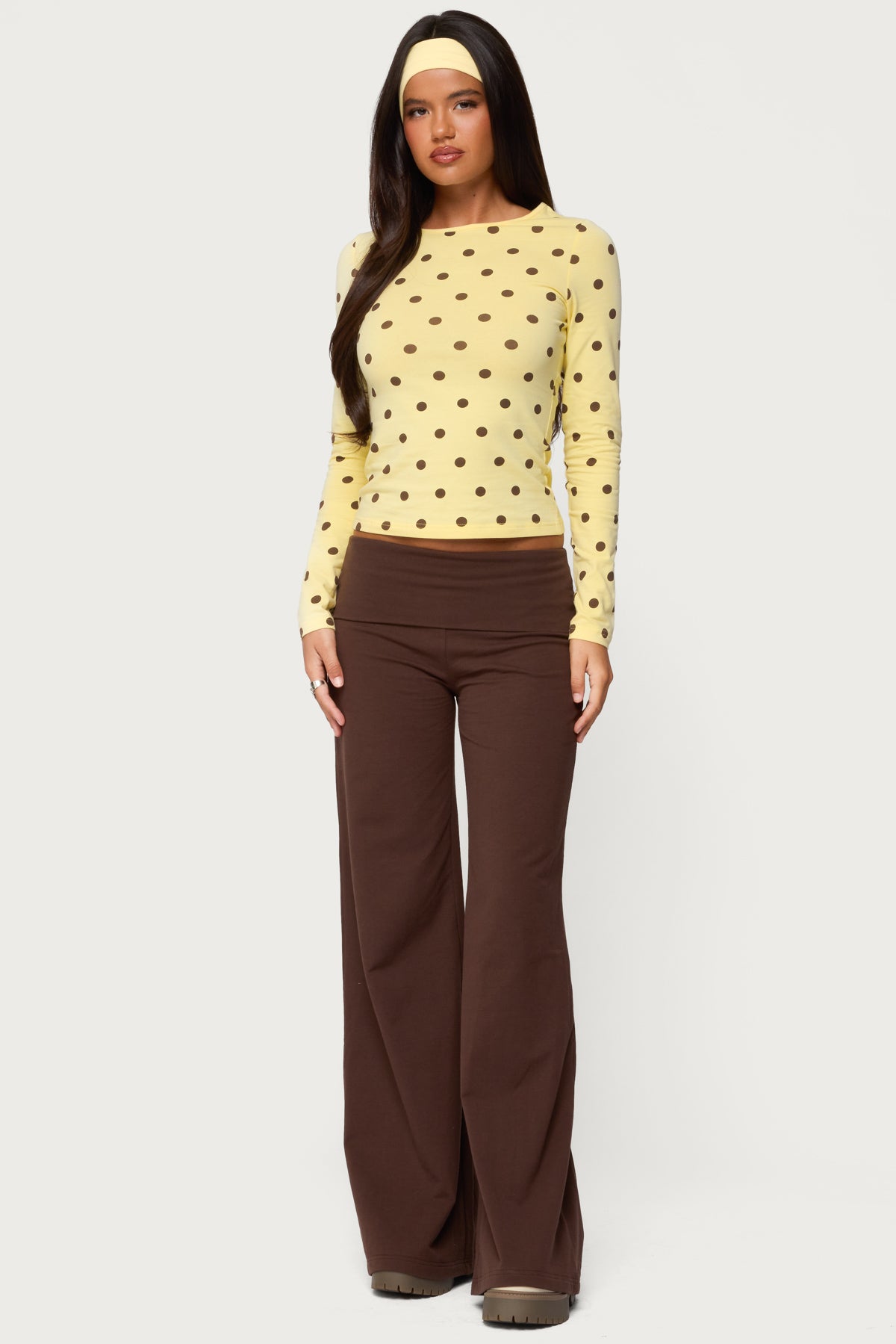 Maricelle Polka Dot Long Sleeve T Shirt