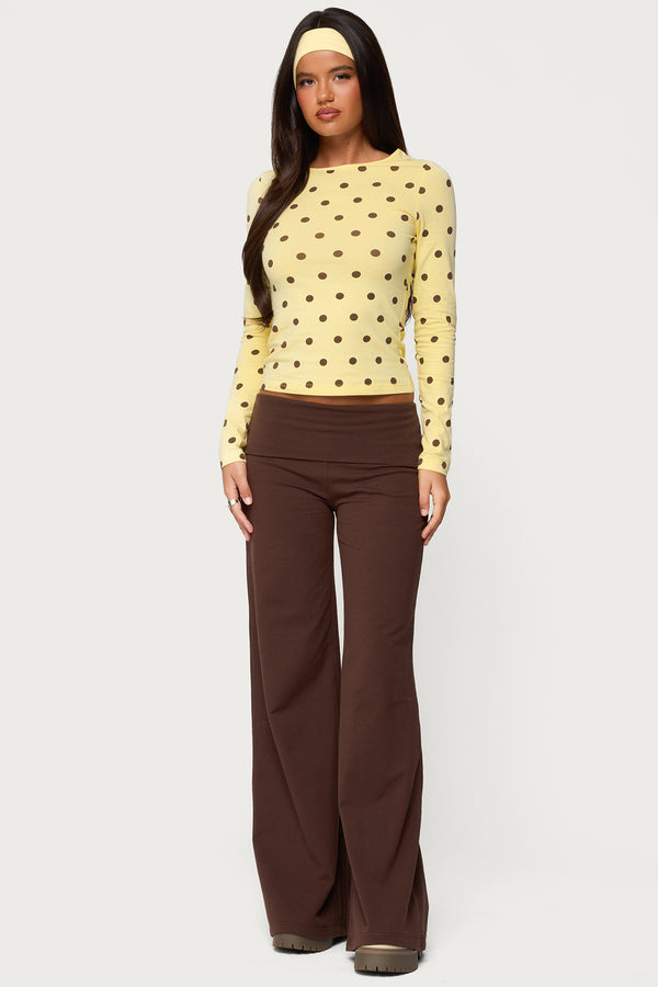 Wide Leg Foldover Pants view 2