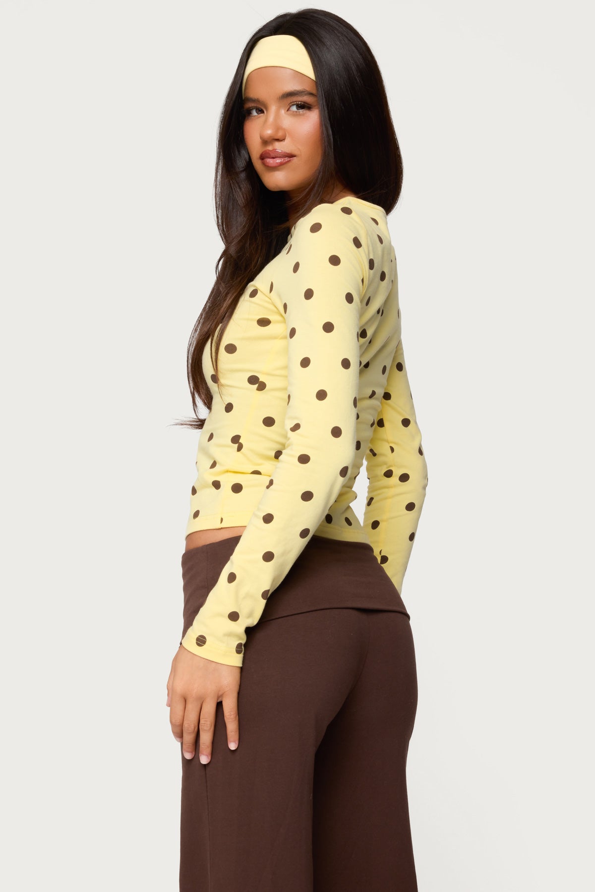 Maricelle Polka Dot Long Sleeve T Shirt