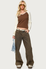 Ronie Contrast Raglan Top