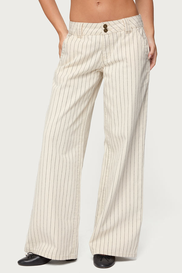 Cory Striped Low Rise Baggy Jeans view 2