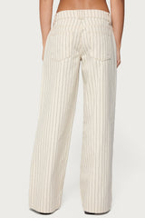 Cory Striped Low Rise Baggy Jeans