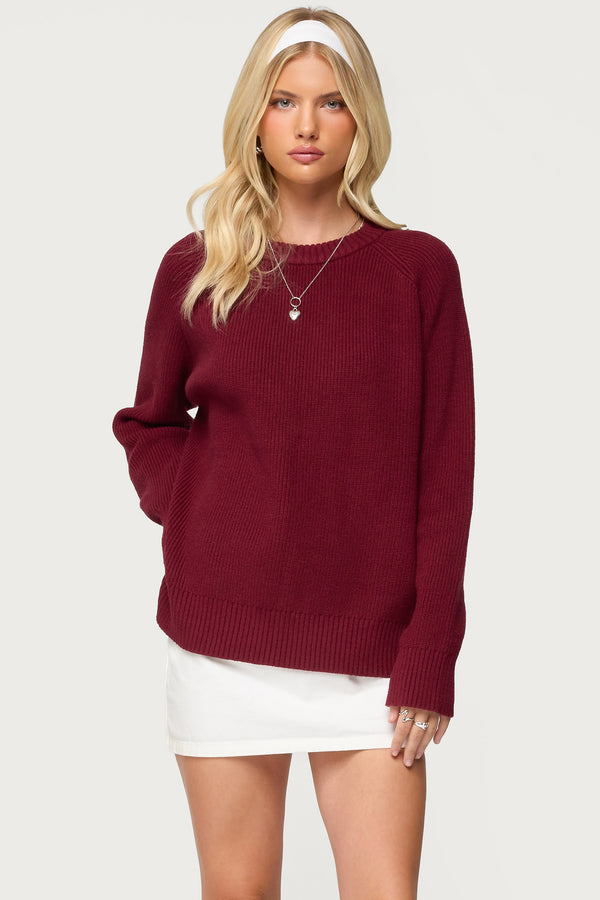 Lavonne Oversized Knit Raglan Sweater view 1