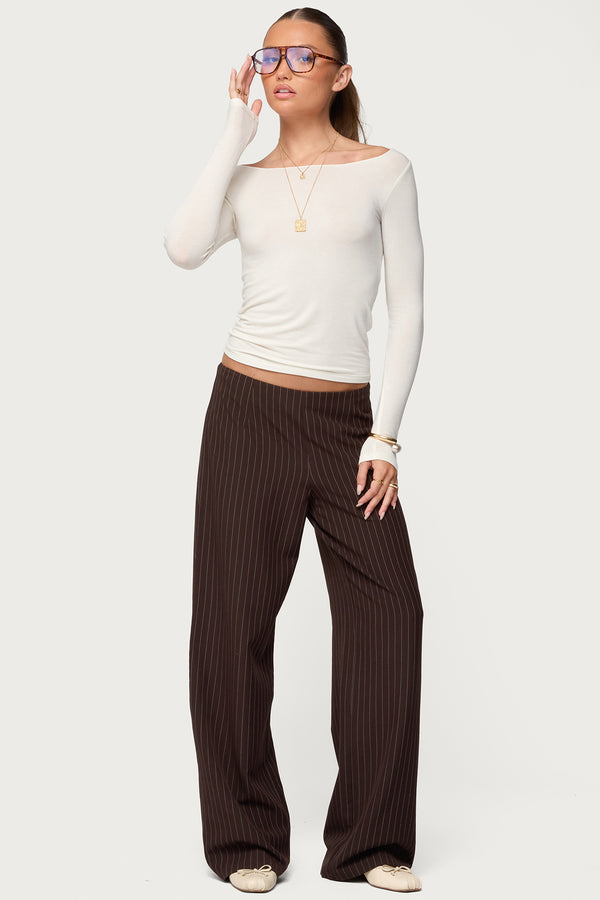 Kerie Pinstripe Low Rise Pants view 1