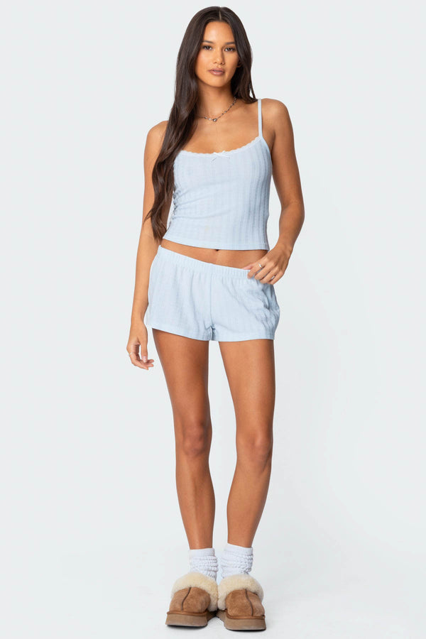 Irene Low Rise Pointelle Micro Shorts view 1