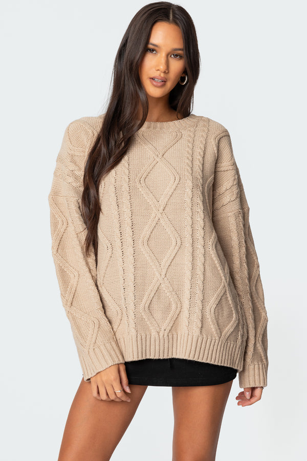 Kennedy Oversized Cable Knit Sweater view 1