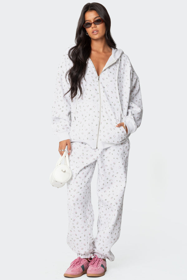 Bouquet Oversized Zip Up Hoodie view 2